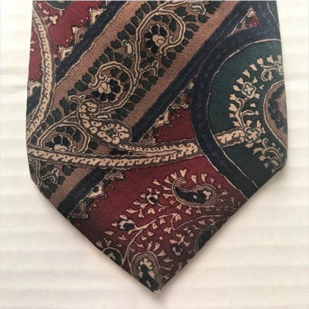 Carlo Palazzi Men's Silk Tie Blue Teal Burgundy 65"